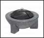 Sealey DG191 Dellonda Round MgO Fire Pit with BBQ Grill, Ø75cm, Safety Mesh Screen - Dark Grey