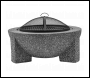 Sealey DG191 Dellonda Round MgO Fire Pit with BBQ Grill, Ø75cm, Safety Mesh Screen - Dark Grey