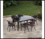 Sealey DG206 Dellonda Weather-Resistant Polypropylene/Fibreglass Dining Table with Tempered Glass Top - Dark Brown