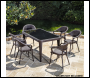 Sealey DG206 Dellonda Weather-Resistant Polypropylene/Fibreglass Dining Table with Tempered Glass Top - Dark Brown