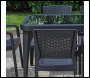 Sealey DG209 Dellonda Weather-Resistant Polypropylene/Fibreglass Dining Tables with Tempered Glass Top 150 x 90 x 76cm - Anthracite