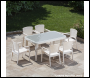Sealey DG210 Dellonda Weather-Resistant Polypropylene/Fibreglass Dining Table with Tempered Glass Top - Ivory White