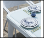 Sealey DG210 Dellonda Weather-Resistant Polypropylene/Fibreglass Dining Table with Tempered Glass Top - Ivory White
