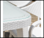Sealey DG210 Dellonda Weather-Resistant Polypropylene/Fibreglass Dining Table with Tempered Glass Top - Ivory White