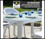 Sealey DG210 Dellonda Weather-Resistant Polypropylene/Fibreglass Dining Table with Tempered Glass Top - Ivory White