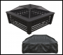 Sealey DG238 Dellonda 89cm Square Outdoor Fire Pit, Mesh Screen Lid, Black with Water-Resistant Drawstring Cover