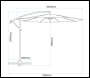 Sealey DG264 Dellonda Banana Parasol with Cover 3m - Grey