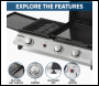 Sealey DG276 Dellonda 3 Burner Stainless Steel Portable Gas Plancha/Grill 8.5kW