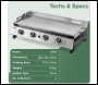 Sealey DG277 Dellonda 4 Burner Stainless Steel Portable Gas Plancha with Warming Rack 10kW