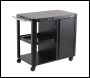 Sealey DG282 Dellonda BBQ/Plancha Workstation Trolley with Cupboard, Extension Table & Utensil Hooks, Black