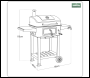 Sealey DG283 Dellonda Charcoal Grill BBQ Smoker & Trolley with 2 Side Shelves - Black