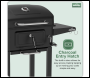 Sealey DG283 Dellonda Charcoal Grill BBQ Smoker & Trolley with 2 Side Shelves - Black
