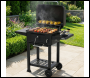 Sealey DG283 Dellonda Charcoal Grill BBQ Smoker & Trolley with 2 Side Shelves - Black