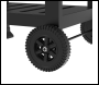 Sealey DG283 Dellonda Charcoal Grill BBQ Smoker & Trolley with 2 Side Shelves - Black