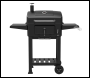 Sealey DG283 Dellonda Charcoal Grill BBQ Smoker & Trolley with 2 Side Shelves - Black