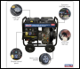 Sealey DG5000W 5000W Diesel Welder Generator 4-Stroke Engine 110/230V