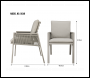 Sealey DG50 Dellonda Fusion Garden/Patio Dining Chairs with Armrests 4pc - Light Grey