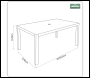 Sealey DG51 Dellonda Fusion Aluminium Garden Dining Table with Tempered Glass & Parasol Hole - Light Grey