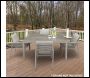 Sealey DG51 Dellonda Fusion Aluminium Garden Dining Table with Tempered Glass & Parasol Hole - Light Grey