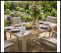 Sealey DG51 Dellonda Fusion Aluminium Garden Dining Table with Tempered Glass & Parasol Hole - Light Grey