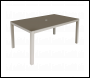 Sealey DG51 Dellonda Fusion Aluminium Garden Dining Table with Tempered Glass & Parasol Hole - Light Grey