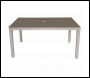 Sealey DG51 Dellonda Fusion Aluminium Garden Dining Table with Tempered Glass & Parasol Hole - Light Grey