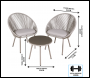 Sealey DG55 Dellonda Como Steel Bistro Set with Tempered Glass Tabletop 3pc