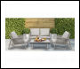 Sealey DG56 Dellonda Fusion Aluminium Outdoor Sofa, Arm Chairs & Coffee Table Set 4pc