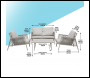 Sealey DG56 Dellonda Fusion Aluminium Outdoor Sofa, Arm Chairs & Coffee Table Set 4pc
