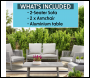 Sealey DG56 Dellonda Fusion Aluminium Outdoor Sofa, Arm Chairs & Coffee Table Set 4pc