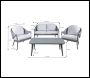 Sealey DG59 Dellonda Echo Aluminium Outdoor Sofa, Chair & Coffee Table Set 4pc