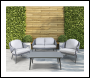 Sealey DG59 Dellonda Echo Aluminium Outdoor Sofa, Chair & Coffee Table Set 4pc