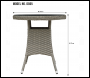 Sealey DG65 Dellonda Chester Rattan Wicker Round Outdoor Table with Tempered Glass Top
