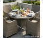 Sealey DG66 Dellonda Chester Rattan Wicker Round Outdoor Dining Table with Tempered Glass Top