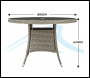 Sealey DG66 Dellonda Chester Rattan Wicker Round Outdoor Dining Table with Tempered Glass Top