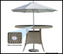 Sealey DG66 Dellonda Chester Rattan Wicker Round Outdoor Dining Table with Tempered Glass Top