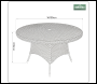 Sealey DG67 Dellonda Chester Rattan Wicker Round Outdoor Dining Table with Tempered Glass Top