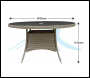 Sealey DG67 Dellonda Chester Rattan Wicker Round Outdoor Dining Table with Tempered Glass Top