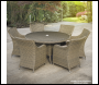 Sealey DG67 Dellonda Chester Rattan Wicker Round Outdoor Dining Table with Tempered Glass Top