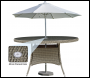Sealey DG67 Dellonda Chester Rattan Wicker Round Outdoor Dining Table with Tempered Glass Top