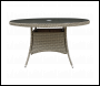 Sealey DG67 Dellonda Chester Rattan Wicker Round Outdoor Dining Table with Tempered Glass Top
