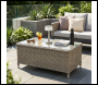Sealey DG71 Dellonda Chester Rattan Wicker Outdoor Balcony Table with Tempered Glass Top