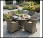 Sealey DG84 Dellonda Chester Rattan Wicker Outdoor Dining Set with Tempered Glass Tabletop 5pc