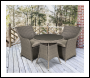 Sealey DG86 Dellonda Chester Rattan Wicker Outdoor Dining Set with Tempered Glass Tabletop 3pc