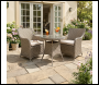 Sealey DG86 Dellonda Chester Rattan Wicker Outdoor Dining Set with Tempered Glass Tabletop 3pc