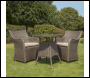 Sealey DG86 Dellonda Chester Rattan Wicker Outdoor Dining Set with Tempered Glass Tabletop 3pc