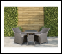 Sealey DG86 Dellonda Chester Rattan Wicker Outdoor Dining Set with Tempered Glass Tabletop 3pc