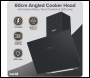 Sealey DH105 Baridi Angled Chimney Cooker Hood with Touch Controls & Carbon Filters 60cm - Black Glass