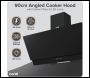 Sealey DH106 Baridi Angled Chimney Cooker Hood with Carbon Filters & LED Lamp 90cm, Energy Class A - Black Glass
