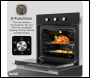 Sealey DH110 Baridi Built-In 5-Function Fan Assisted Oven with Timer 60cm, 55L Capacity - Black